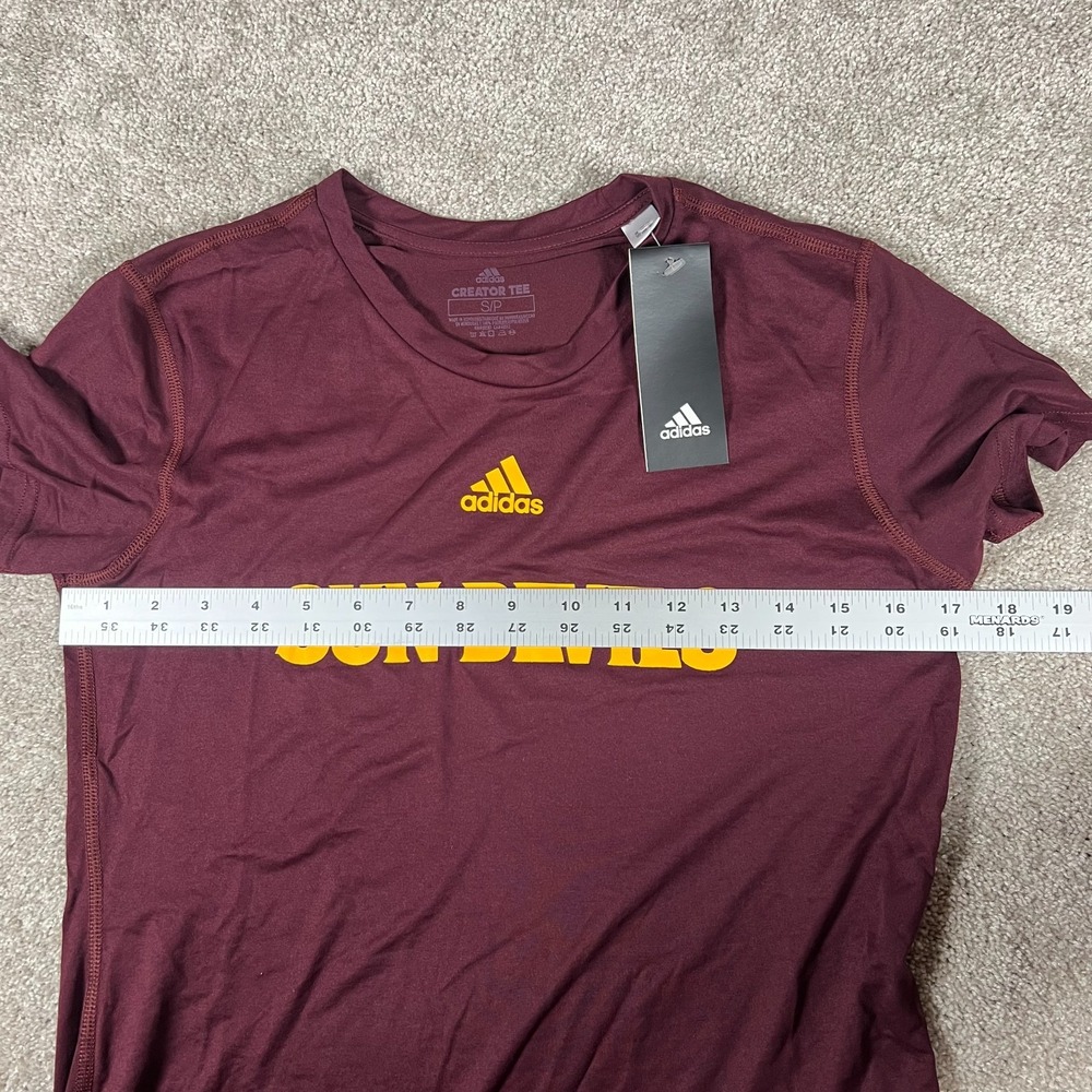 Adidas Womens Size S Red Short Sleeve‎ Shirt Arizona State Sun Devils NCCA NWT - Picture 6 of 6